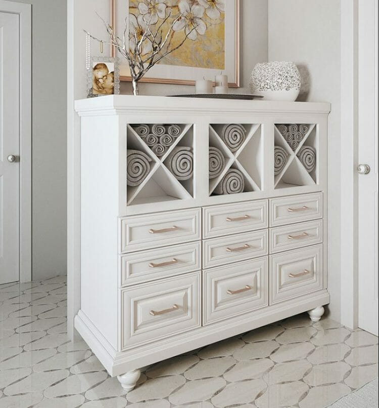 Custom Traditional White Dresser Cabinet | Springhill Kitchen & Bath | Custom, Budget, & Commercial Cabinetry | Gainesville, FL | Featuring Waypoint Living Spaces