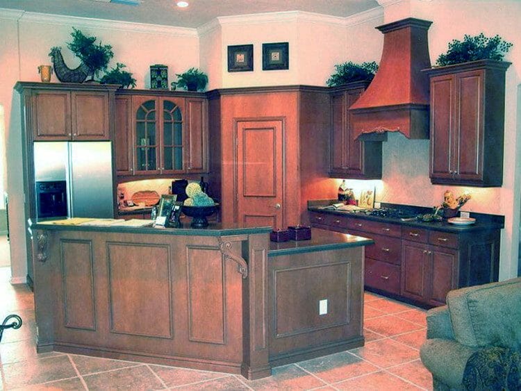 Traditional Wood Finish Island Kitchen | Springhill Kitchen & Bath | Custom, Budget, & Commercial Cabinetry | Gainesville, FL
